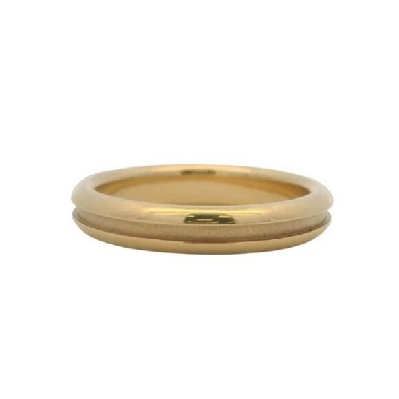 Vintage Tiffany & Co Solid 18kt Yellow Gold Single Grooved Atlas Ring Size 6 - Picture 2 of 4